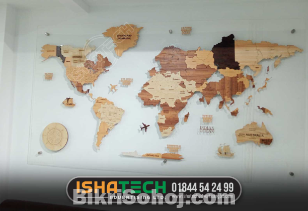 Acrylic Letter World Map.